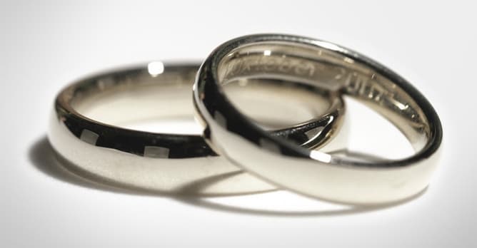 Zwei Ringe als Symbol für Familienrecht