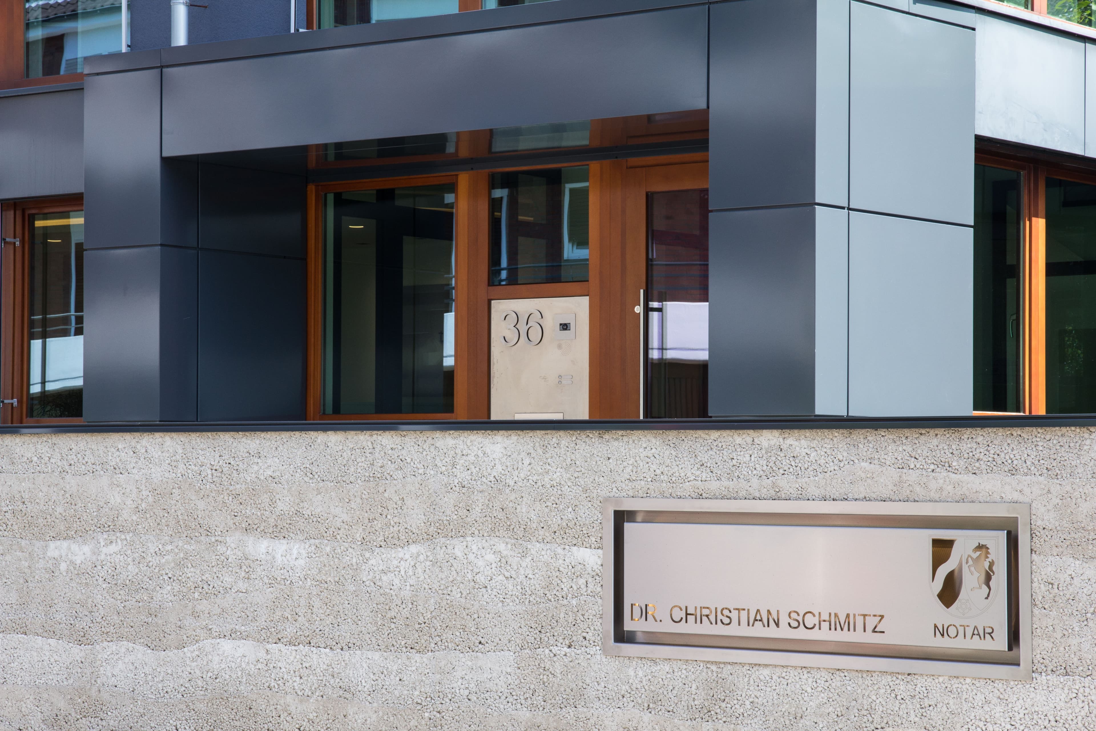 Einblick in den Eingangsbereich des Notariats